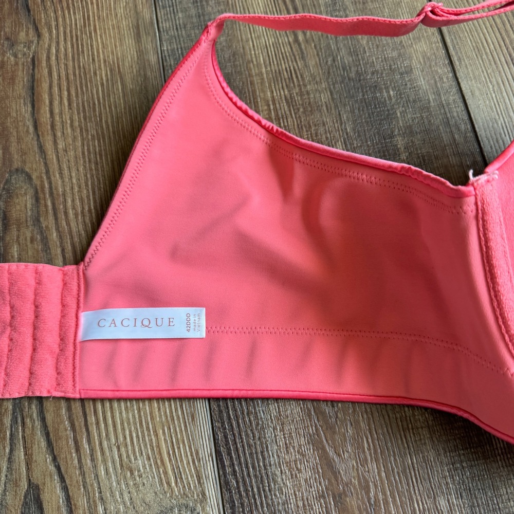 Cacique Back Smoother Lightly Lined Full Coverage Bra 42DDD Pink Coral - Picture 6 of 9